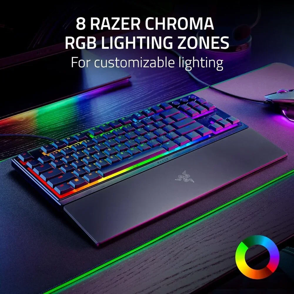 Razer Ornata V3 TKL Gaming Keyboard – RGB, Low Profile, Wrist Rest